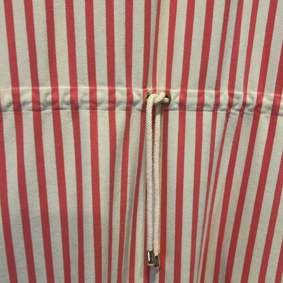 Johnston & Murphy Coral and Cream Striped Cotton Tank Dress - Picture 6 of 7